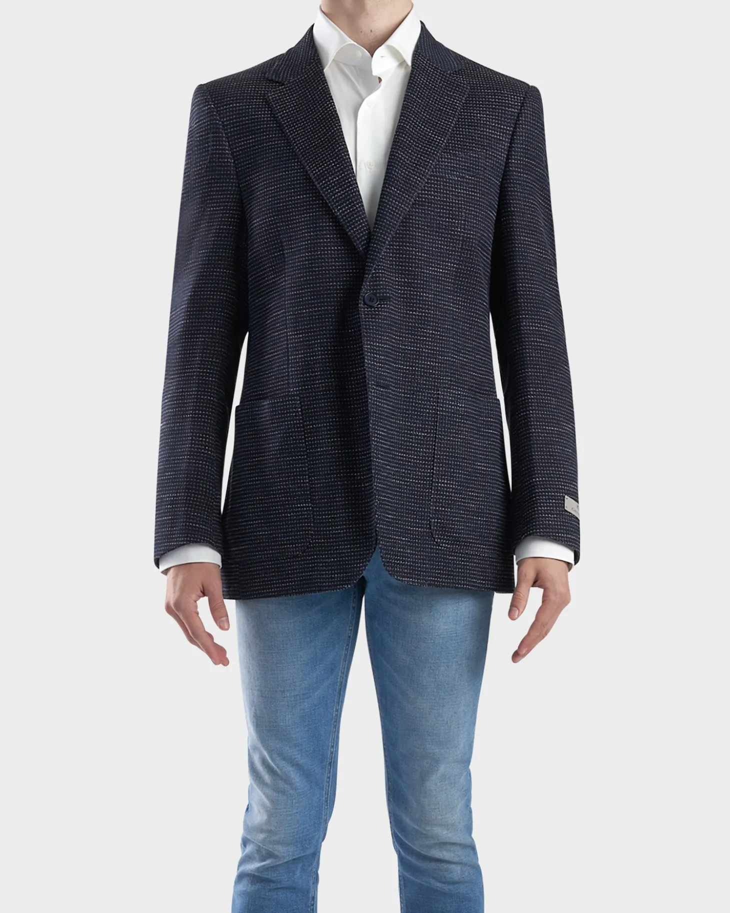 Dark Blue Cotton Stretch Sports Jacket