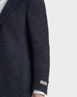 Dark Blue Cotton Stretch Sports Jacket