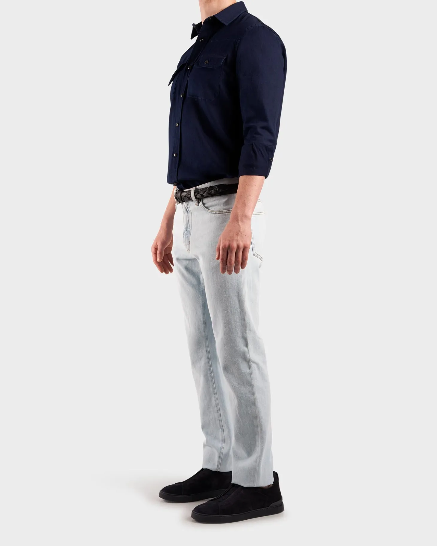 Dark Blue Denim Cotton Overshirt