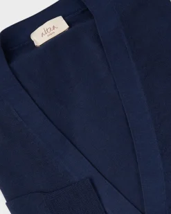 Dark Blue Extrafine Merino Button Up Cardigan