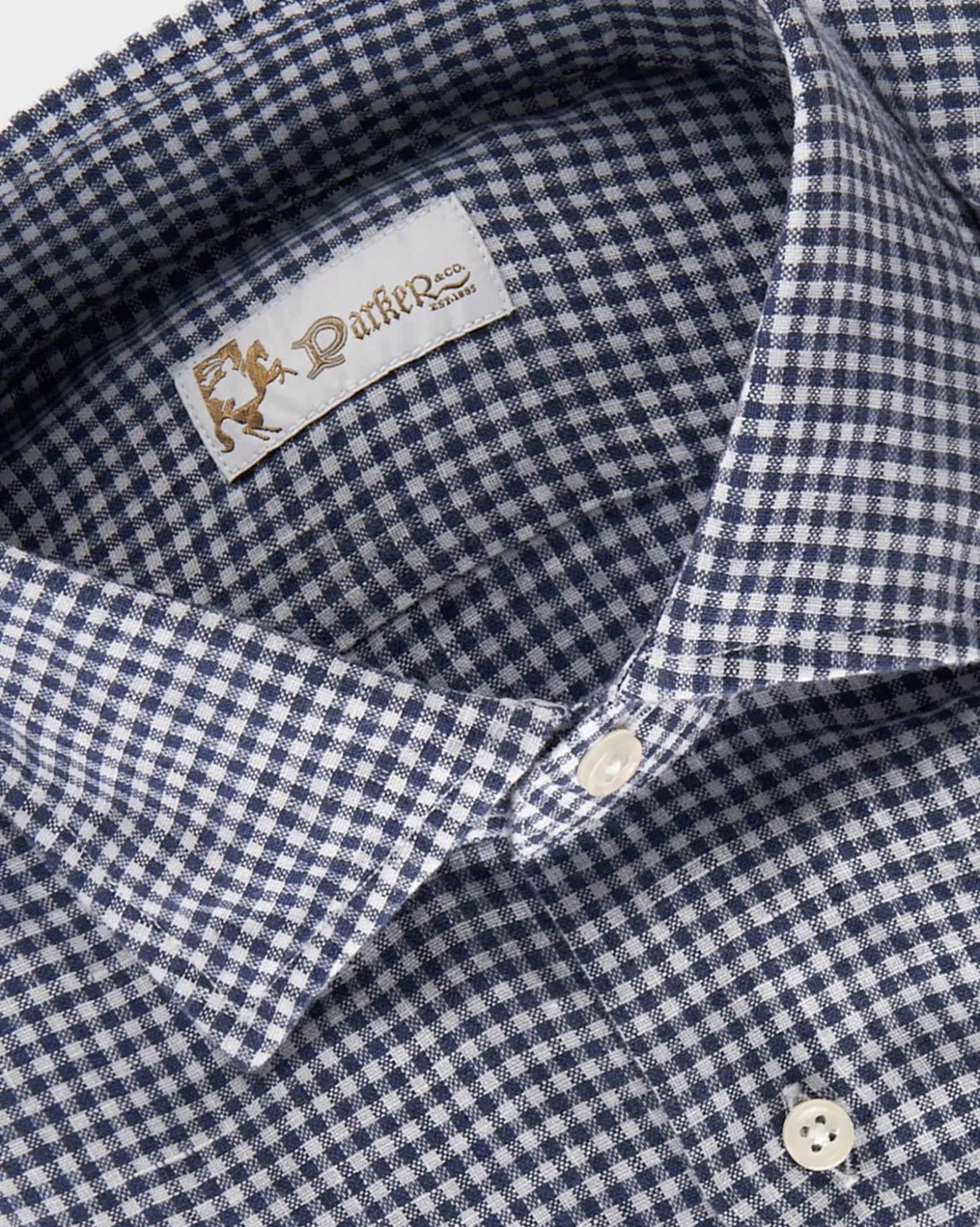 Dark Blue Gingham Linen Shirt