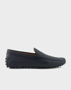 Dark Blue Leather Driving Shoes