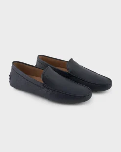 Dark Blue Leather Driving Shoes