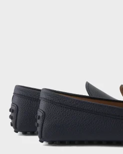 Dark Blue Leather Driving Shoes