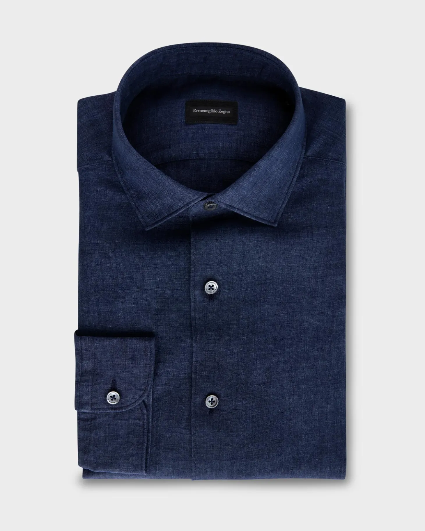 Dark Blue Linen Shirt