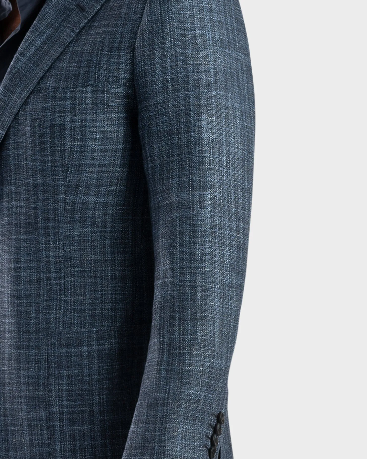 Dark Blue Woven Microstructure Cashmere Sports Jacket