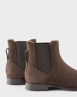 Dark Brown Suede Vienna Chelsea Boots