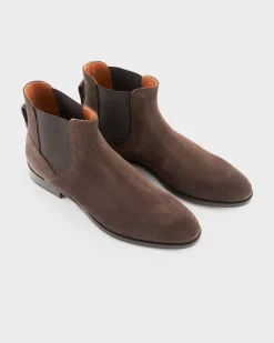 Dark Brown Suede Vienna Chelsea Boots