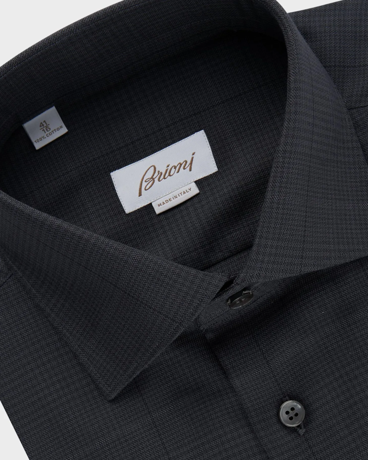 Dark Grey Prince Of Wales Check Collar Shirt