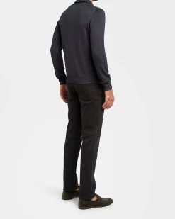 Dark Grey Vintage Dyed Polo Wool Knit