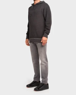 Dark Grey Wool Waffle Weave Hoodie