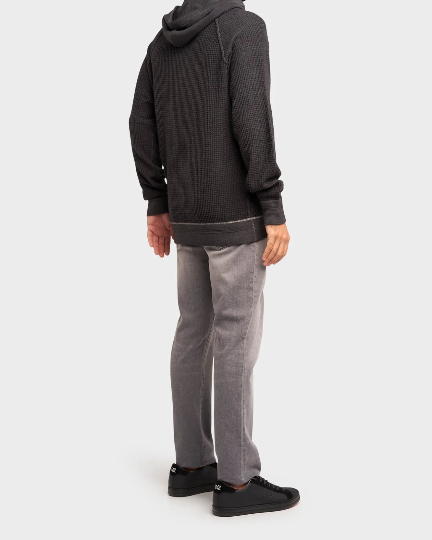 Dark Grey Wool Waffle Weave Hoodie