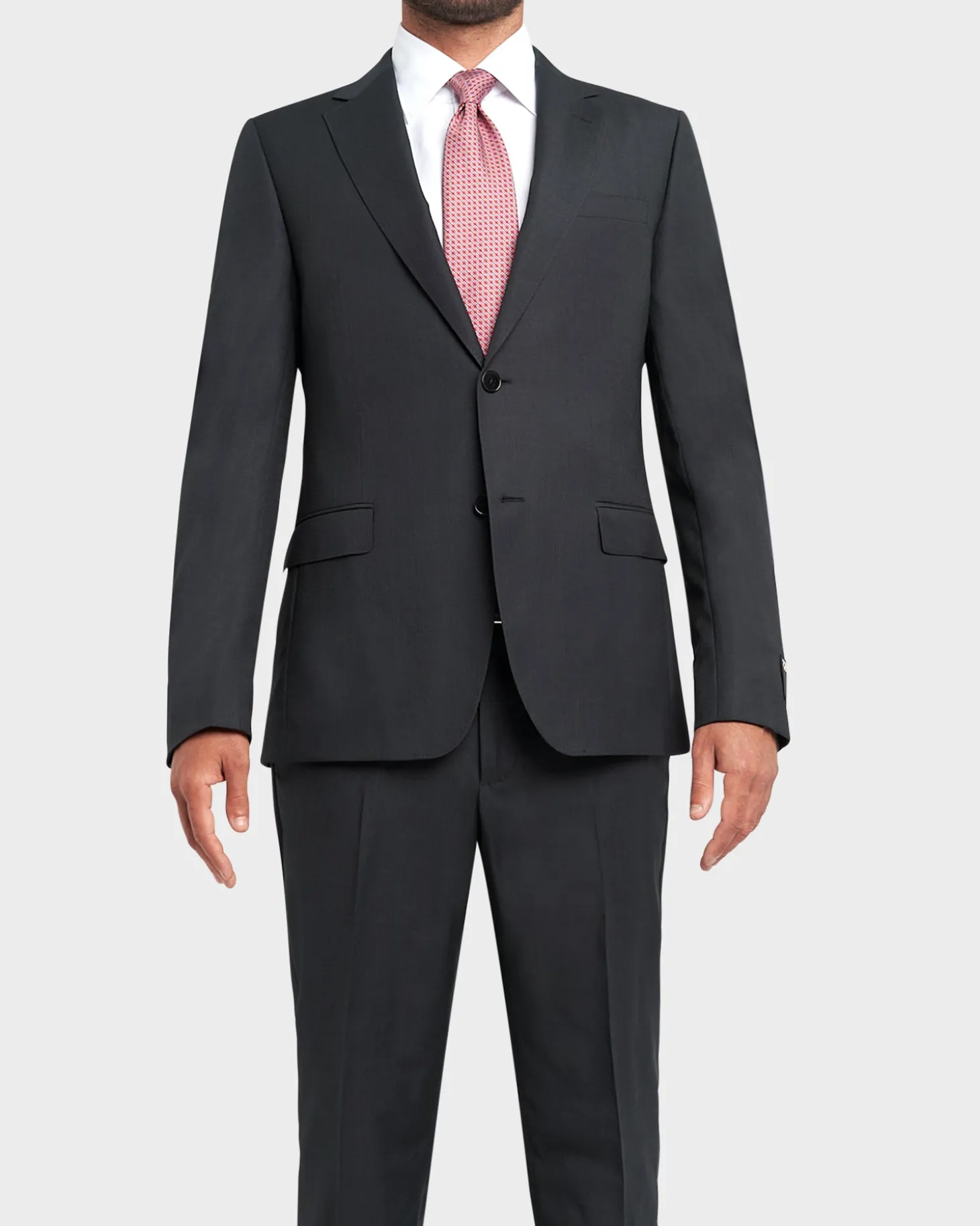 Dark Gunmetal Microstructure Wool Suit