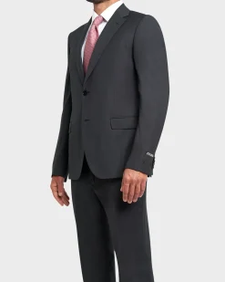 Dark Gunmetal Microstructure Wool Suit