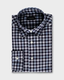 Dark Indigo And White Check Shirt