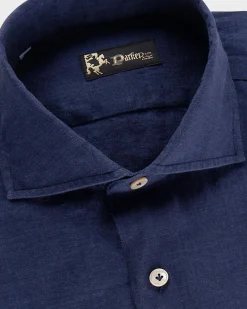 Dark Indigo Washed Linen Shirt
