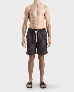 Dark Oat Brown Wave Copacabana Swim Shorts