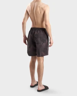 Dark Oat Brown Wave Copacabana Swim Shorts