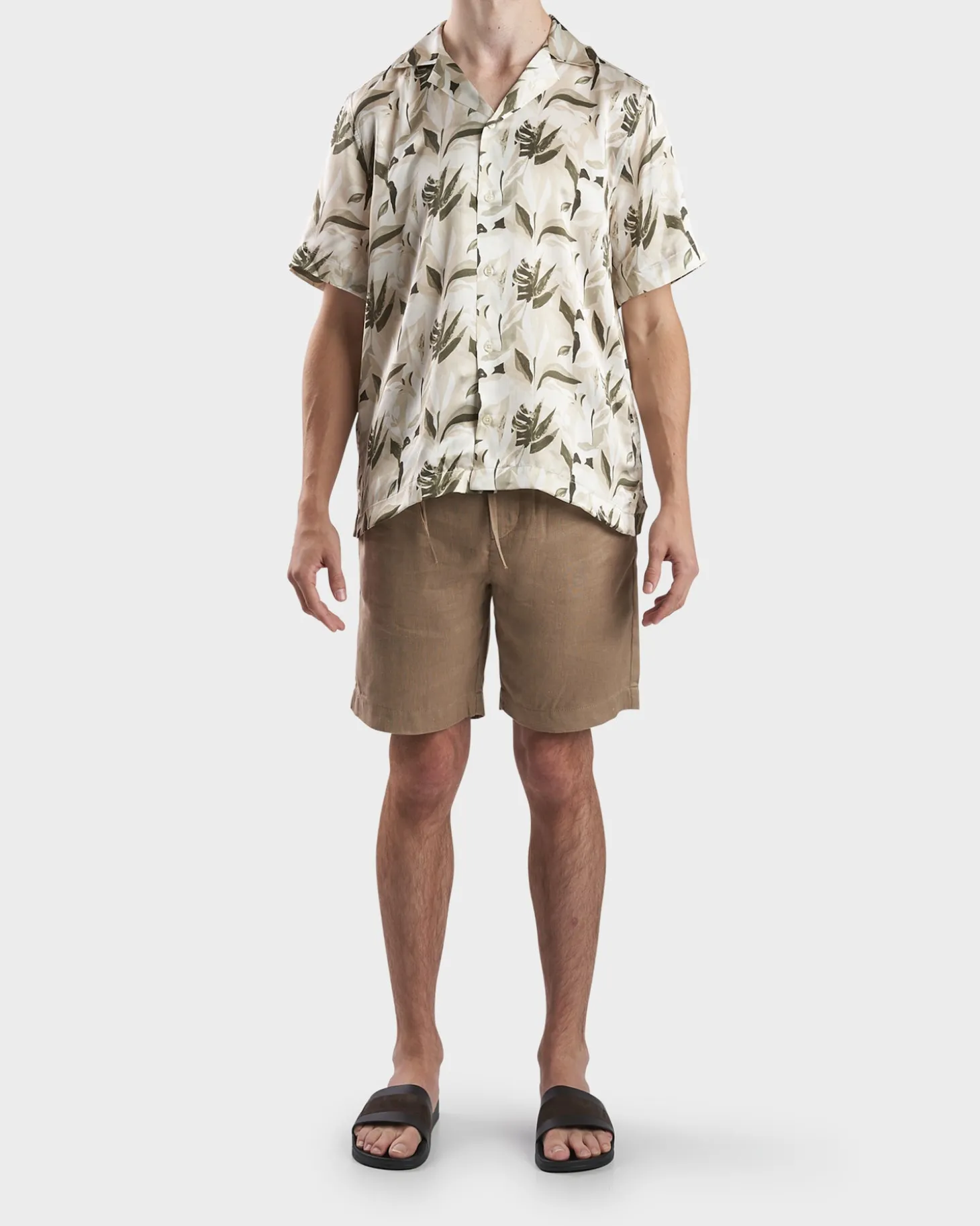 Dark Oat Roberto Tropico Silk Shirt