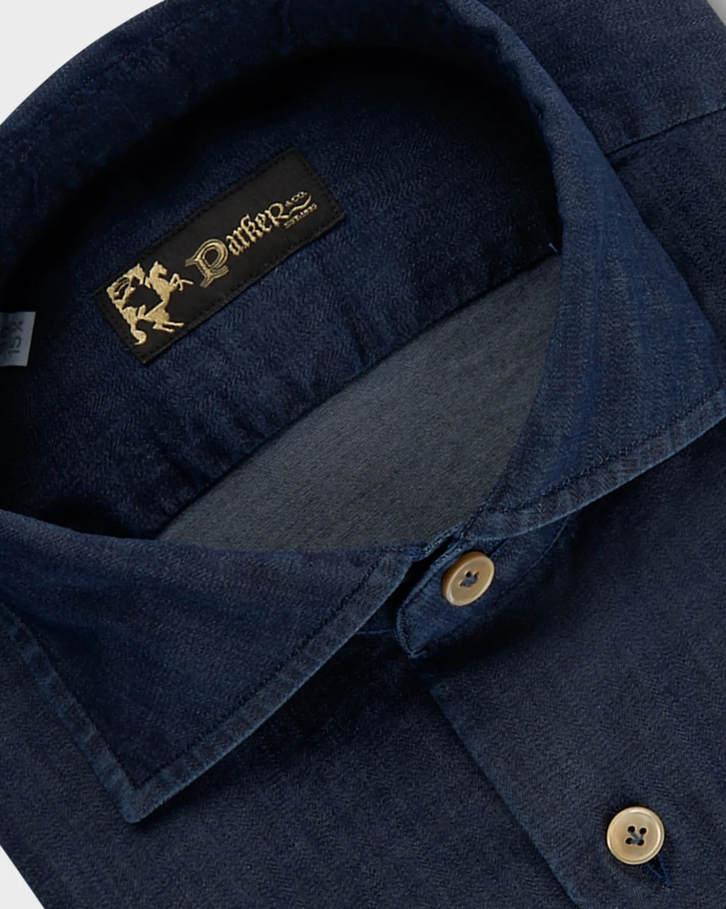 Deep Blue Cotton Stretch Denim Shirt