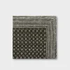 Deep Green Flower Pattern Frayed Edge Linen Scarf