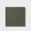 Deep Green Frayed Edge Linen Scarf