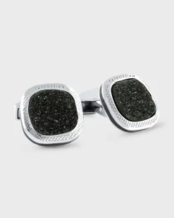 Druzy Quartz Sterling Silver Cufflinks