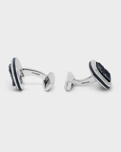 Druzy Quartz Sterling Silver Cufflinks
