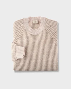 Ecru Chunky Wool Cashmere Knit Sweater