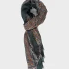 Emerald And Gold Block Print Modal Scarf