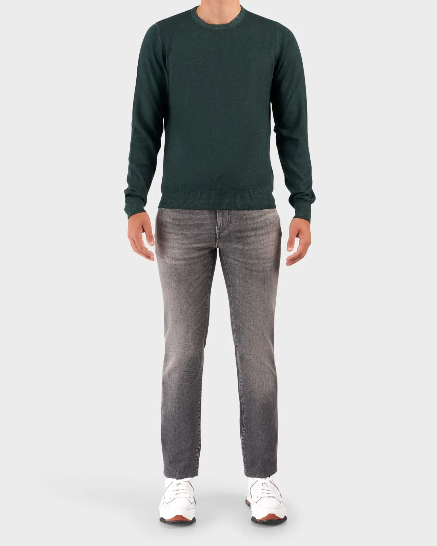 Emerald Crew Neck Merino Wool Sweater
