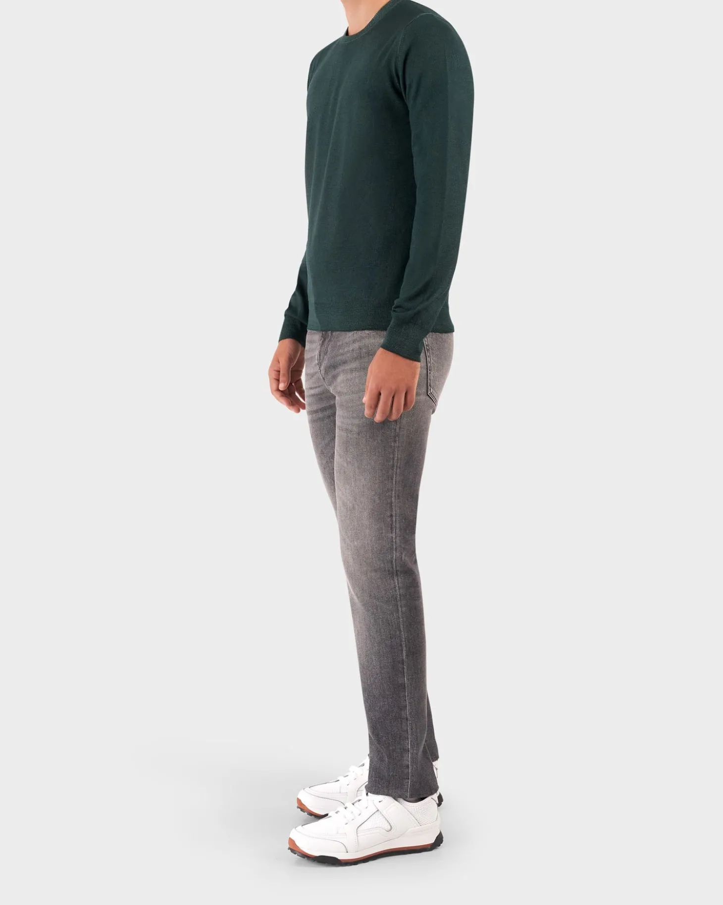 Emerald Crew Neck Merino Wool Sweater