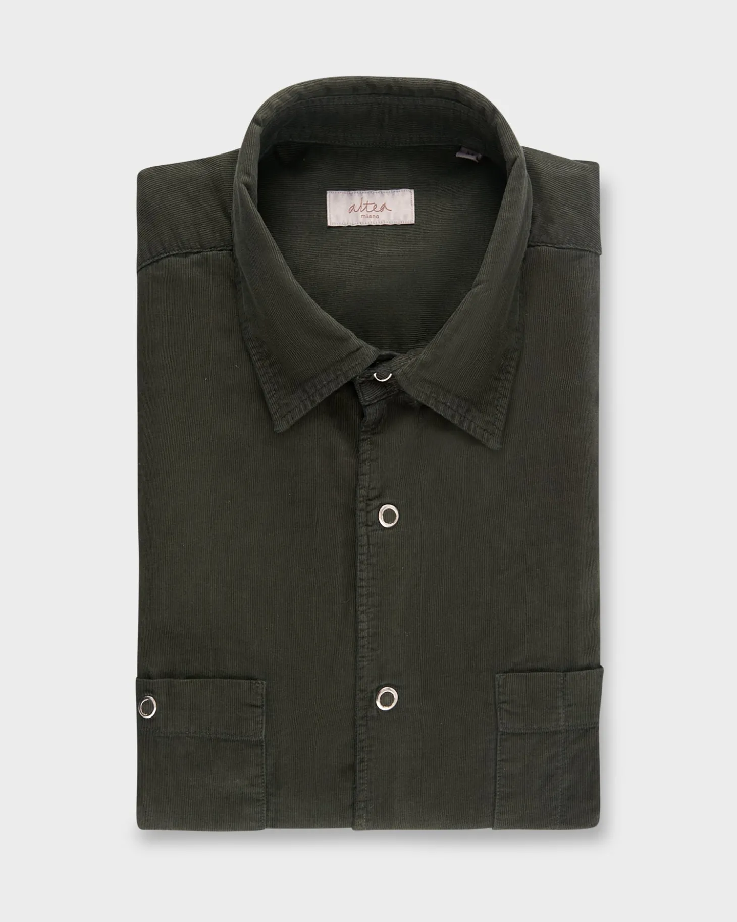 Emerald Green Cotton Corduroy Shirt