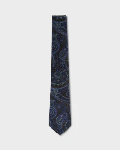 Emerald With Blue Paisley Tie