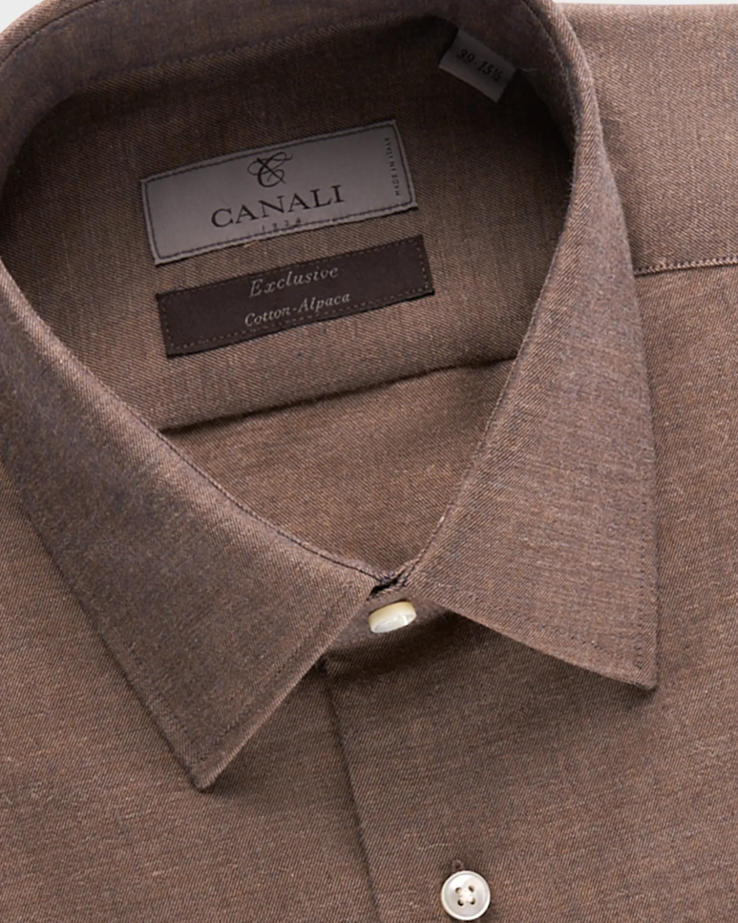 Exclusive Brown Cotton Alpaca Wool Shirt