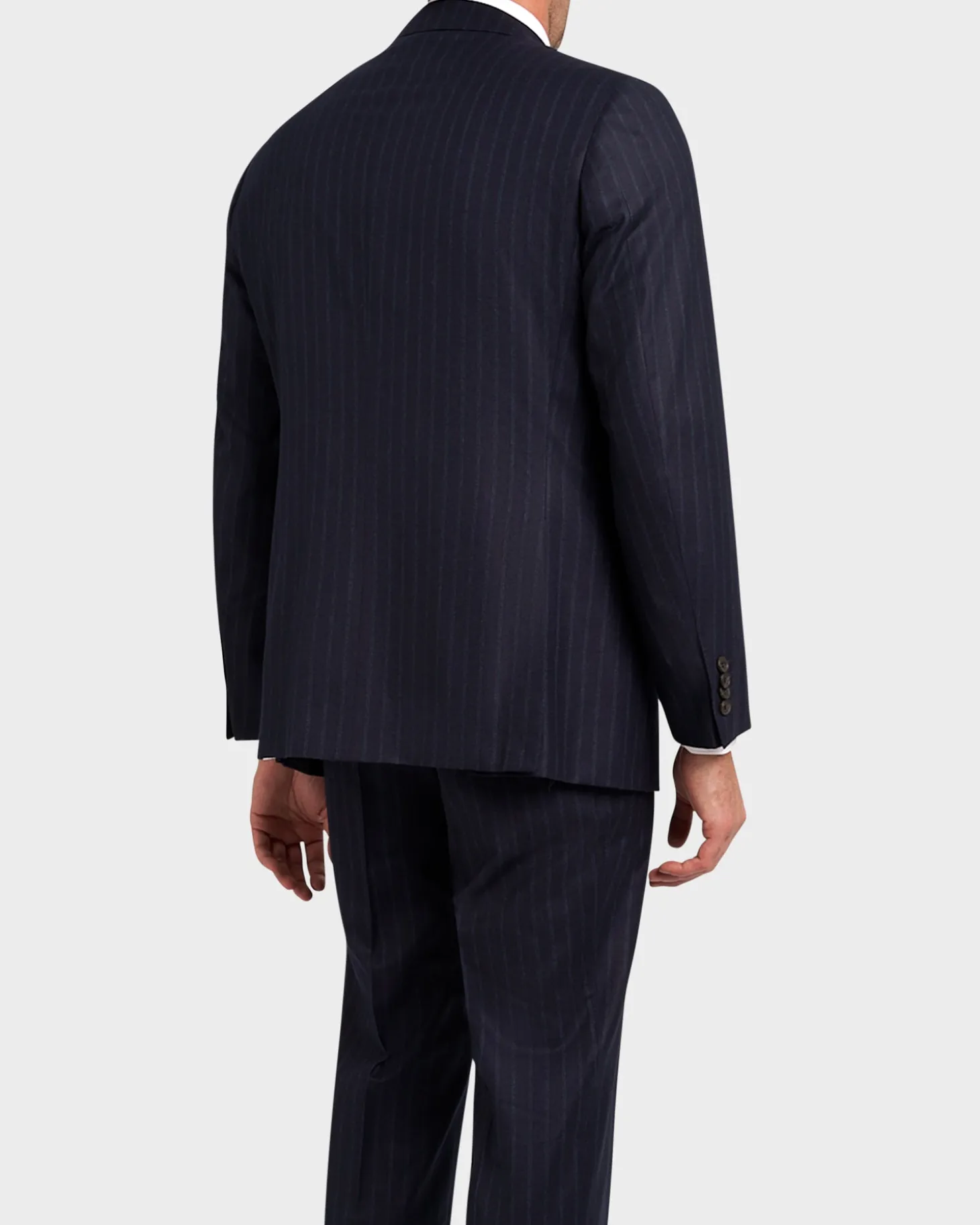 Exclusive Dark Blue Wool 170's Cashmere Pinstripe Suit