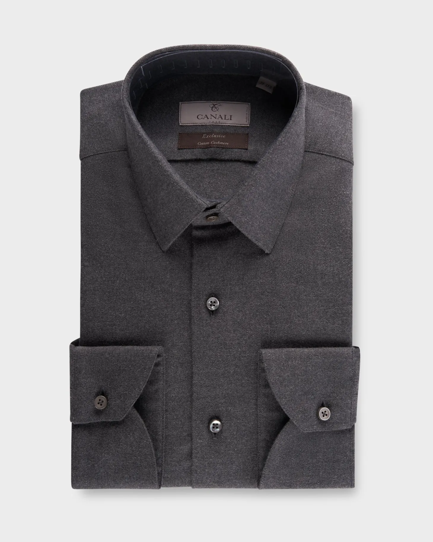 Exclusive Grey Cotton Cashmere Shirt