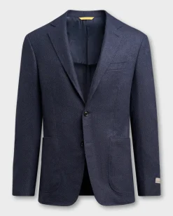 Exclusive Navy Wool Cashmere Kei Sports Jacket
