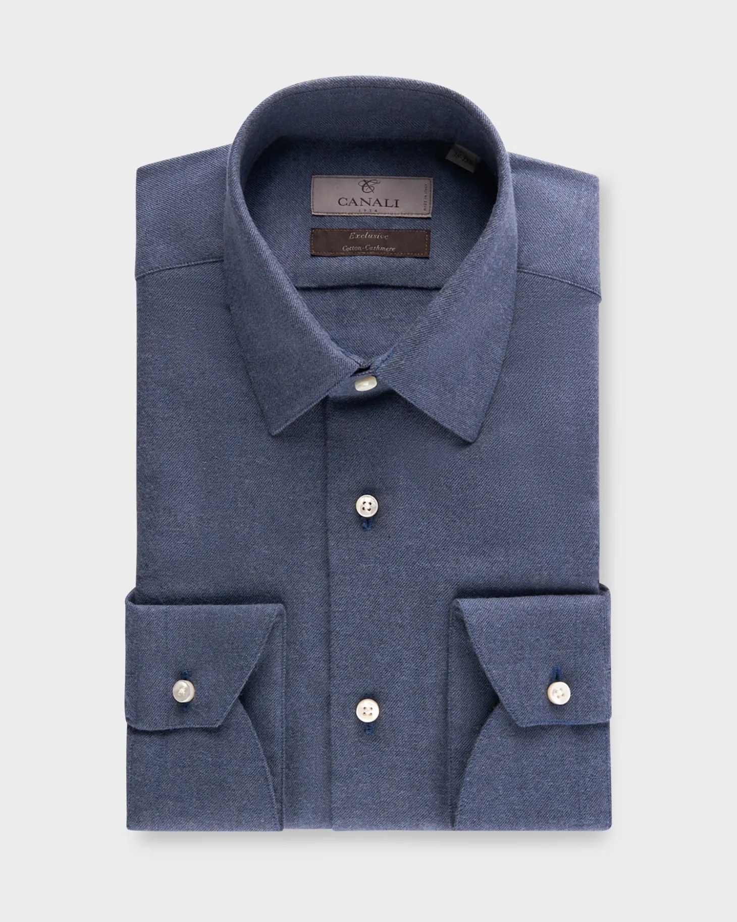 Exclusive Steel Blue Cotton Cashmere Shirt