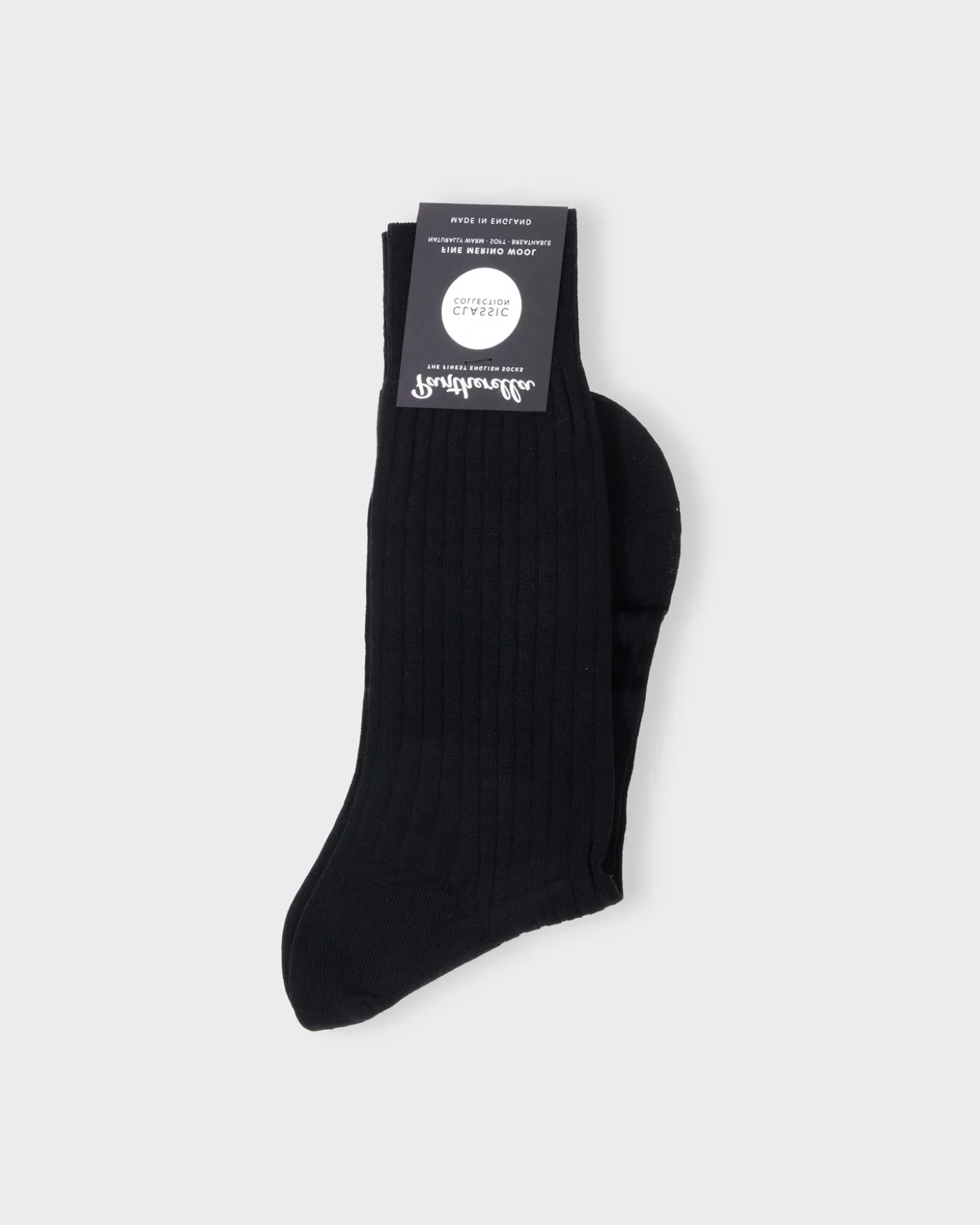 Fine Merino Wool Black Socks