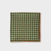 Forrest Green With Geometric Floral Silk Pocket Square