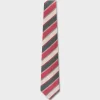 Fuschia Emerald And Ivory Diagonal Stripe Tie