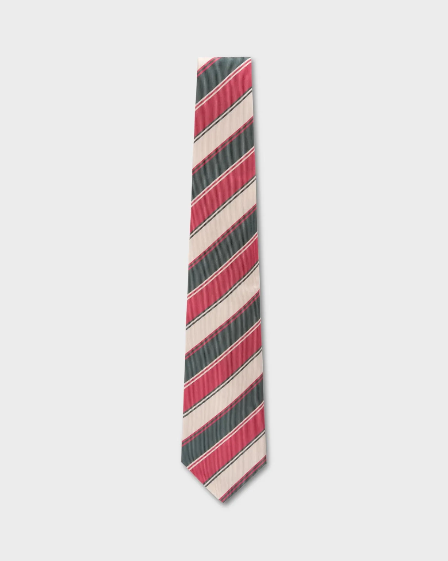 Fuschia Emerald And Ivory Diagonal Stripe Tie
