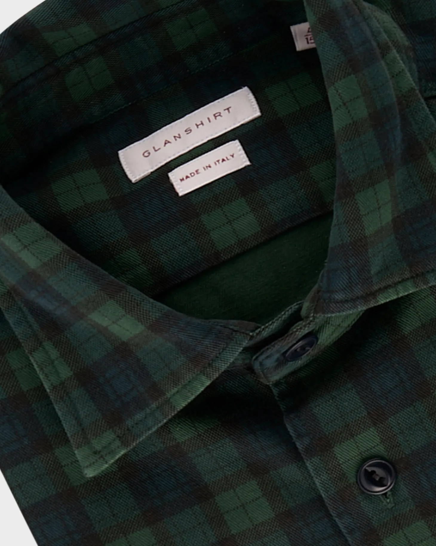 Green And Navy Cotton Wool Blend Check Shirt