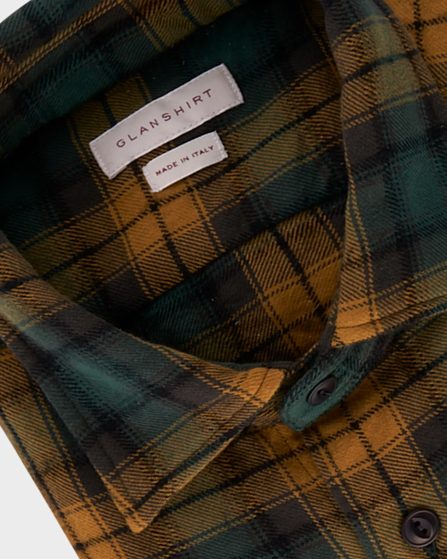 Green And Yellow Cotton Wool Blend Check Shirt