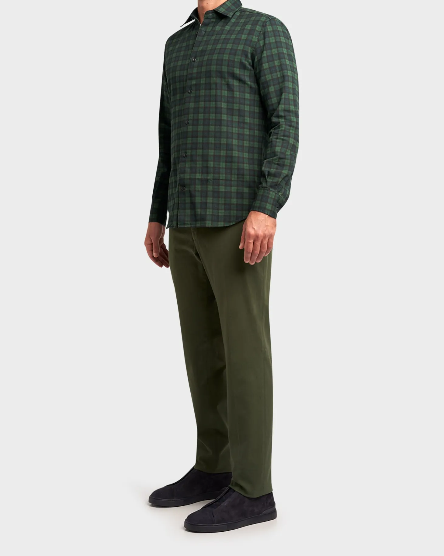 Green Cotton Chinos