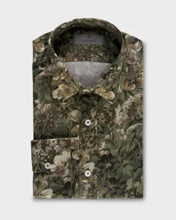 Green Floral Casual Shirt