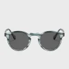 Gregory Peck Sun Washed Lapis With Carbon Grey