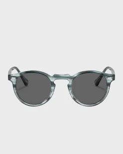 Gregory Peck Sun Washed Lapis With Carbon Grey