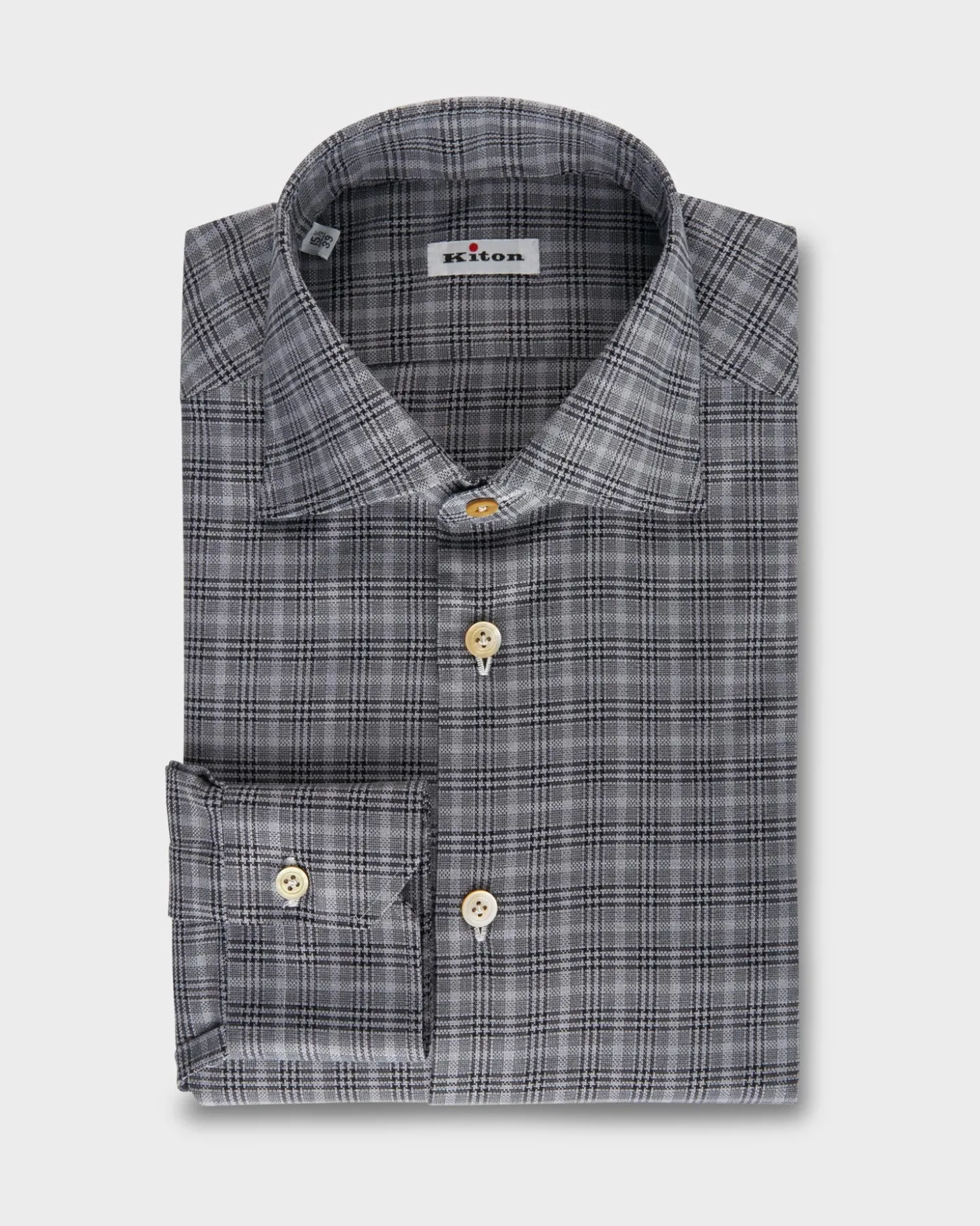 Grey And Black Check Cotton Shirt